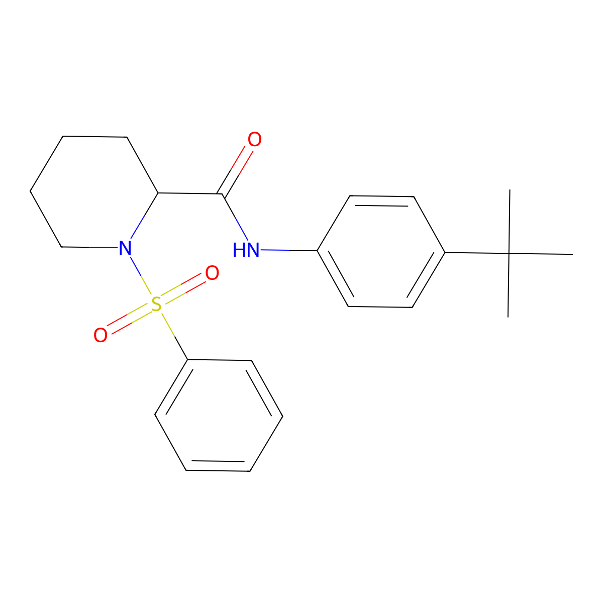 1-(benzenesulfonyl)-N-(4-tert-butylphenyl)piperidine-2-carboxamide molecular structure, CAS 375807-83-3