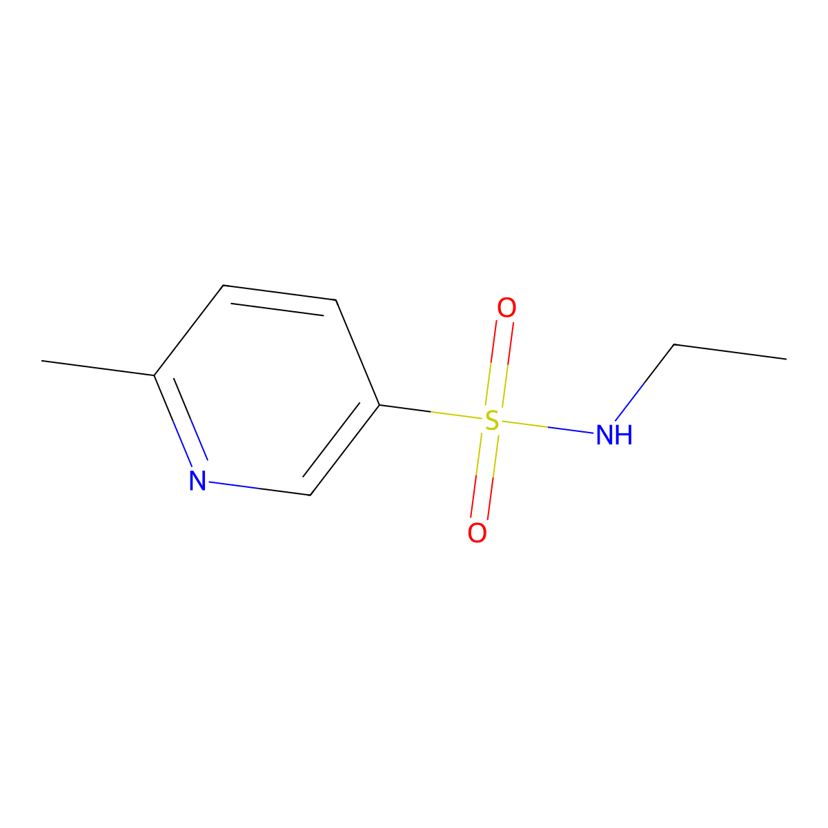 N-ethyl-6-methylpyridine-3-sulfonamide molecular structure, CAS 37581-12-7