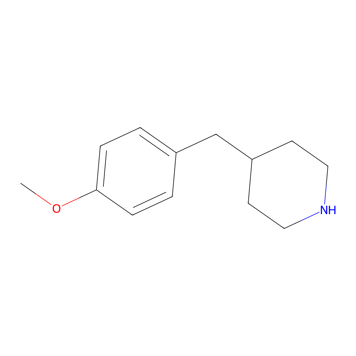 4-((4-Methoxyphenyl)methyl)piperidine molecular structure, CAS 37581-26-3