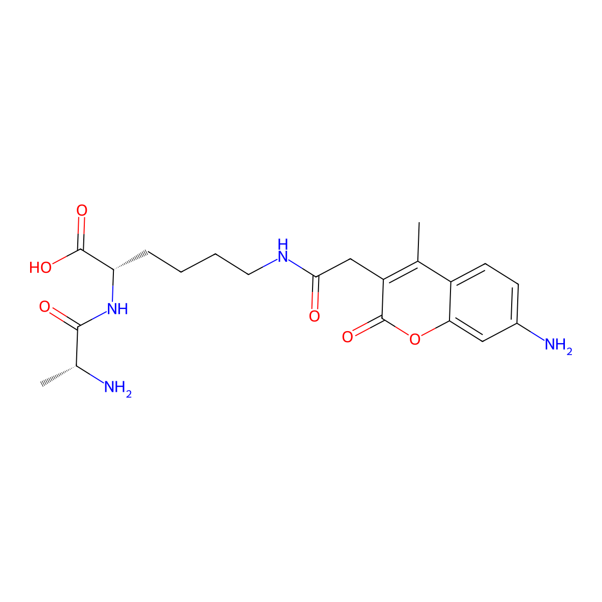 D-Ala-Lys-AMCA molecular structure, CAS 375822-19-8