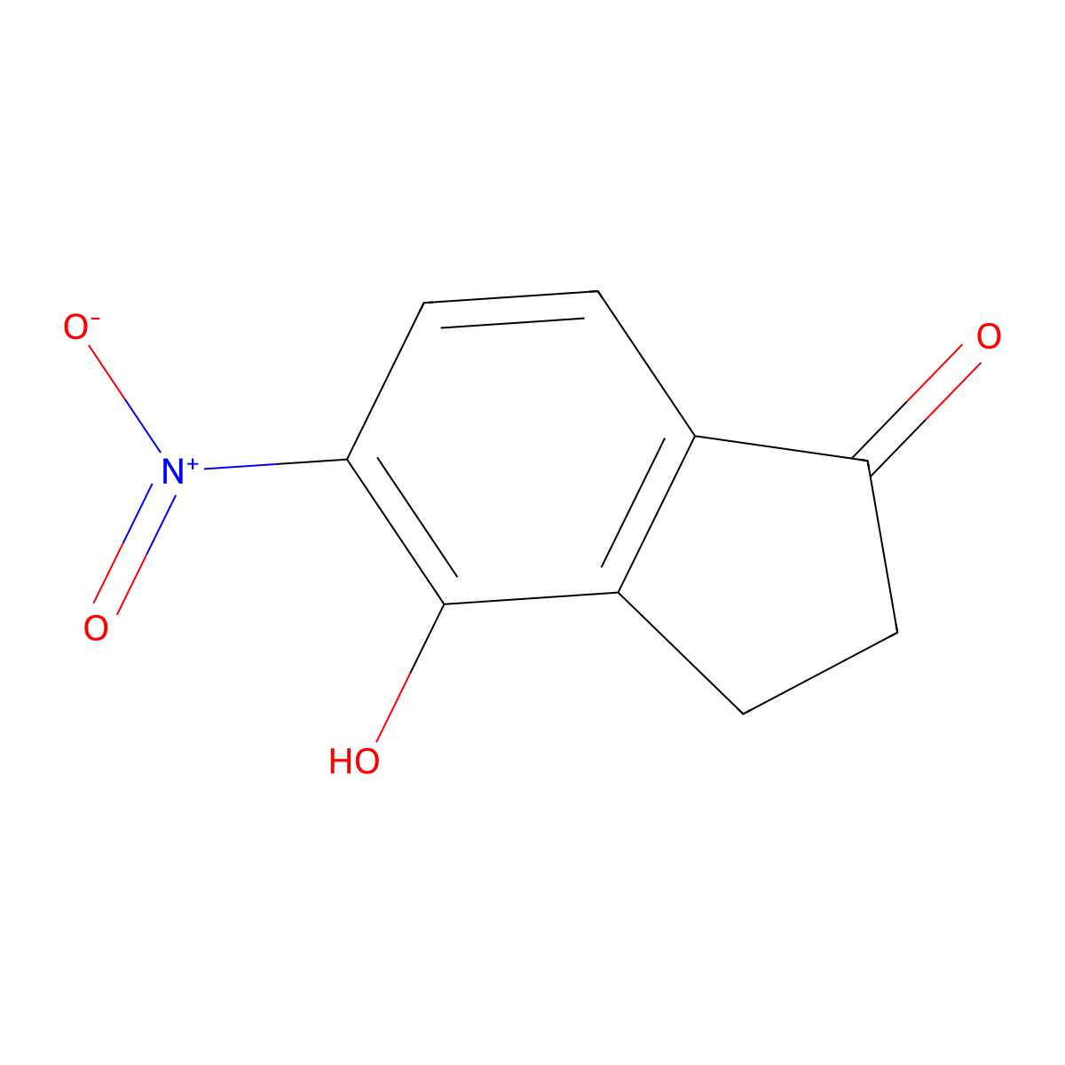 4-Hydroxy-5-nitro-2,3-dihydro-1H-inden-1-one molecular structure, CAS 375825-59-5