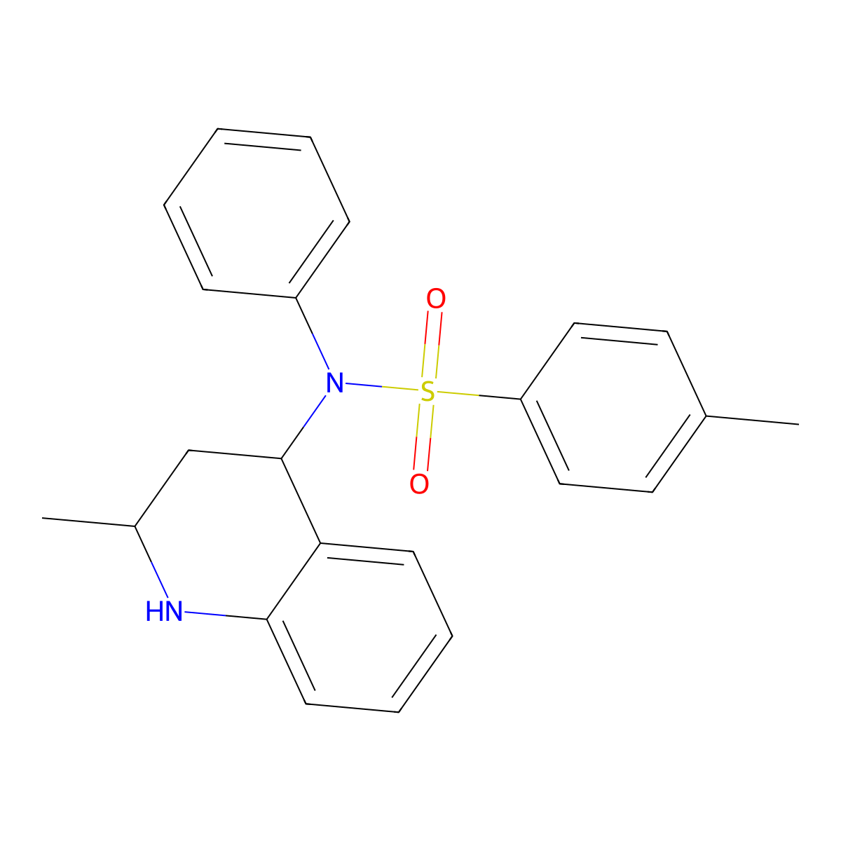 4-methyl-N-(2-methyl-1,2,3,4-tetrahydroquinolin-4-yl)-N-phenylbenzenesulfonamide molecular structure, CAS 375828-12-9