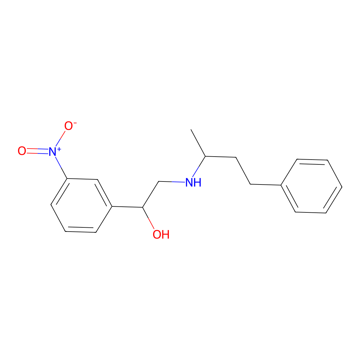 1-(3-Nitrophenyl)-2-(4-phenylbutan-2-ylamino)ethanol molecular structure, CAS 375828-65-2