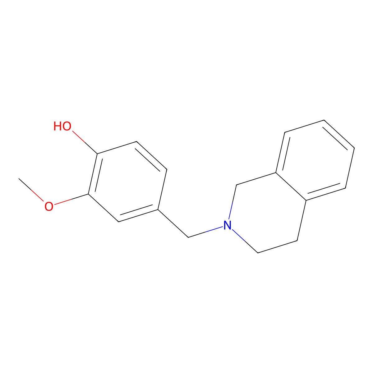 4-(3,4-dihydro-1H-isoquinolin-2-ylmethyl)-2-methoxyphenol molecular structure, CAS 375828-85-6