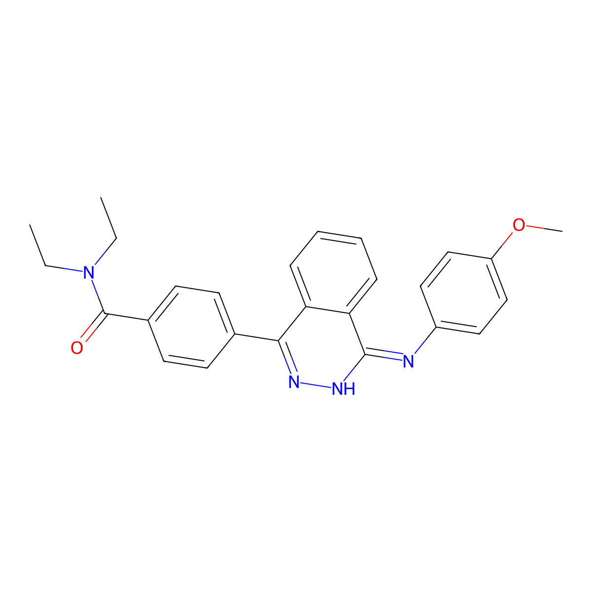 N,N-diethyl-4-[4-(4-methoxyanilino)phthalazin-1-yl]benzamide molecular structure, CAS 375828-90-3