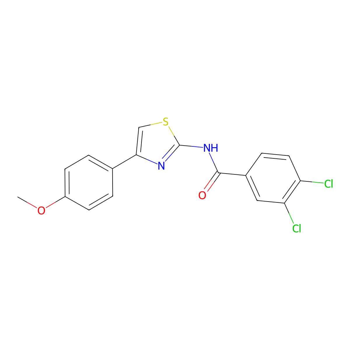 3,4-dichloro-N-[4-(4-methoxyphenyl)-1,3-thiazol-2-yl]benzamide molecular structure, CAS 375828-97-0