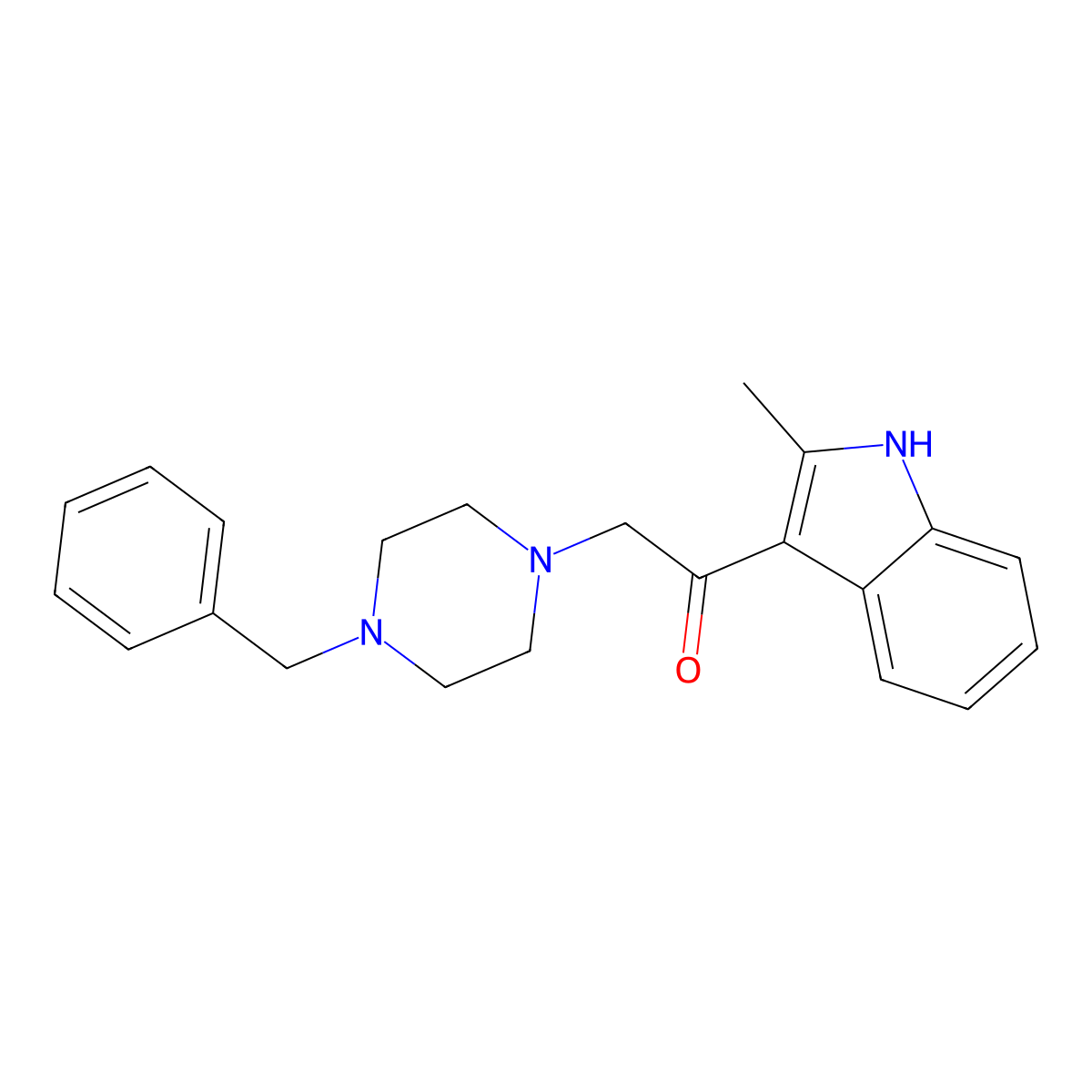 2-(4-benzylpiperazin-1-yl)-1-(2-methyl-1H-indol-3-yl)ethanone molecular structure, CAS 375829-04-2