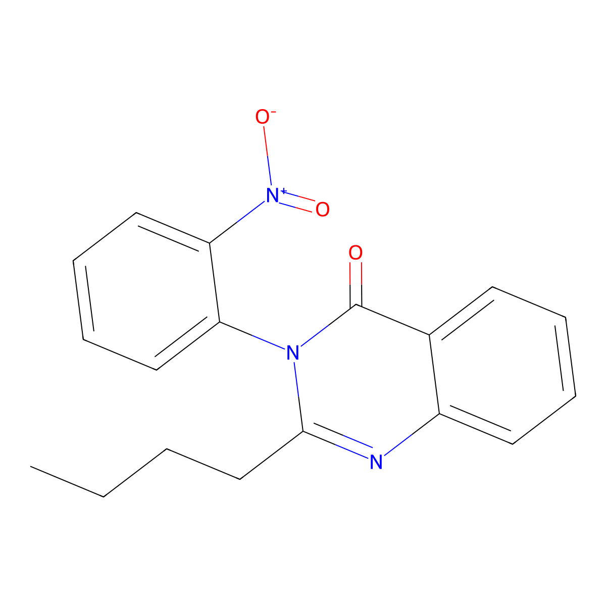 2-Butyl-3-(2-nitrophenyl)quinazolin-4-one molecular structure, CAS 375829-22-4