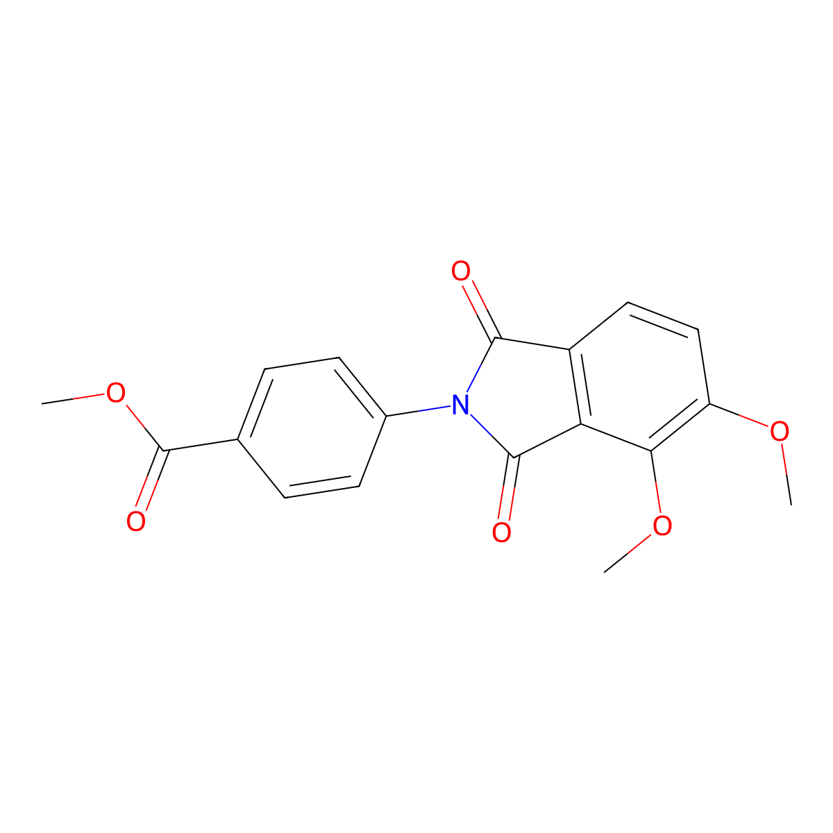methyl 4-(4,5-dimethoxy-1,3-dioxo-1,3-dihydro-2H-isoindol-2-yl)benzoate molecular structure, CAS 375829-30-4
