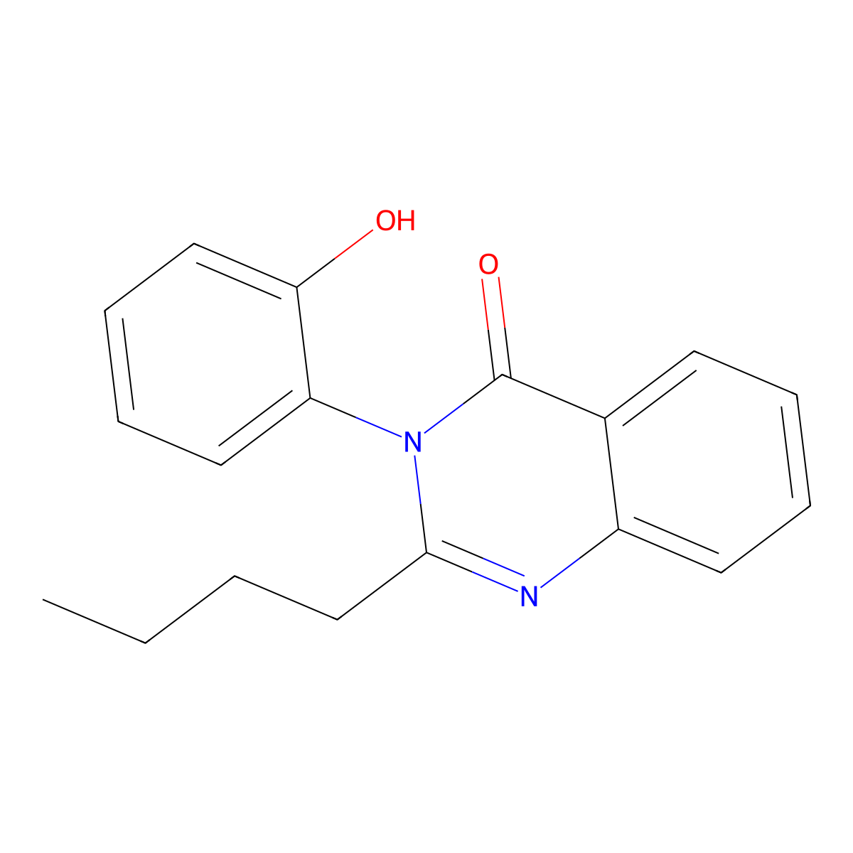 2-Butyl-3-(2-hydroxyphenyl)quinazolin-4-one molecular structure, CAS 375829-52-0