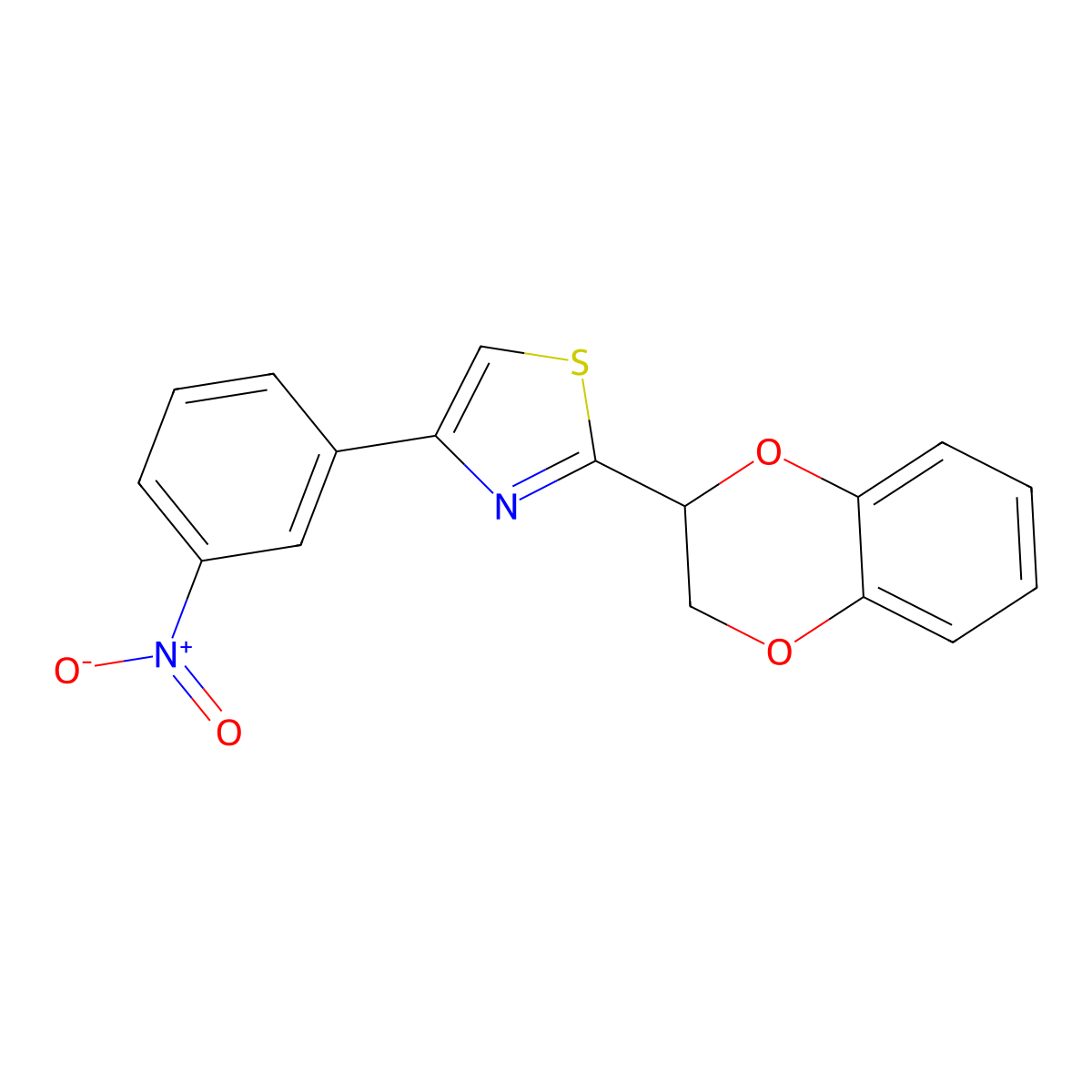 2-(2,3-Dihydro-1,4-benzodioxin-3-yl)-4-(3-nitrophenyl)-1,3-thiazole molecular structure, CAS 375830-15-2