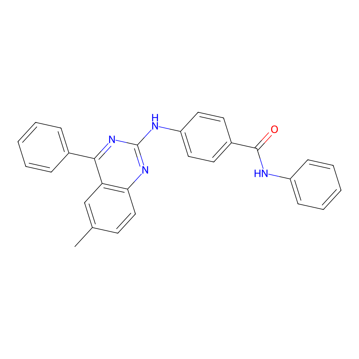 4-((6-Methyl-4-phenylquinazolin-2-yl)amino)-N-phenylbenzamide molecular structure, CAS 375830-31-2