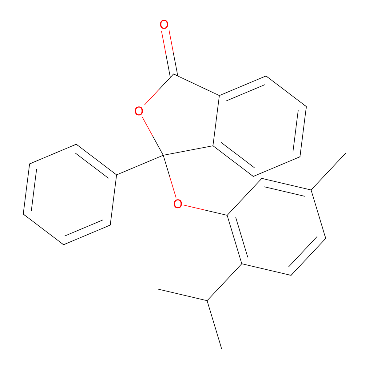 3-(5-Methyl-2-propan-2-ylphenoxy)-3-phenyl-2-benzofuran-1-one molecular structure, CAS 375830-73-2