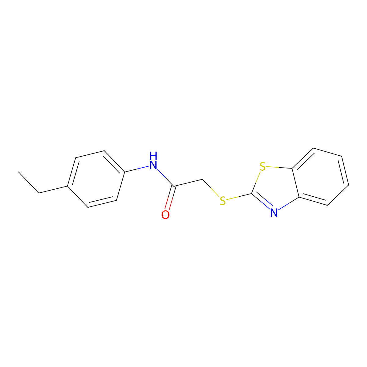2-(1,3-benzothiazol-2-ylsulfanyl)-N-(4-ethylphenyl)acetamide molecular structure, CAS 375831-24-6