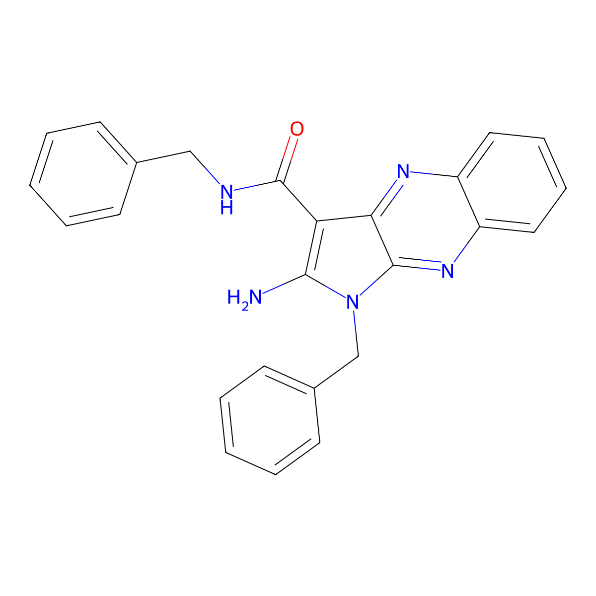 2-amino-N,1-dibenzyl-1H-pyrrolo[2,3-b]quinoxaline-3-carboxamide molecular structure, CAS 375831-46-2