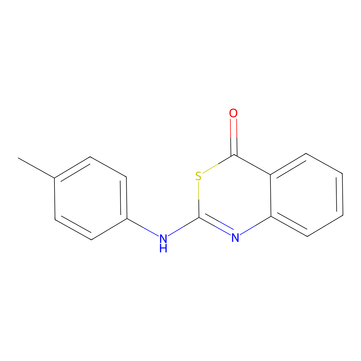 2-[(4-methylphenyl)amino]-4H-3,1-benzothiazin-4-one molecular structure, CAS 375831-57-5