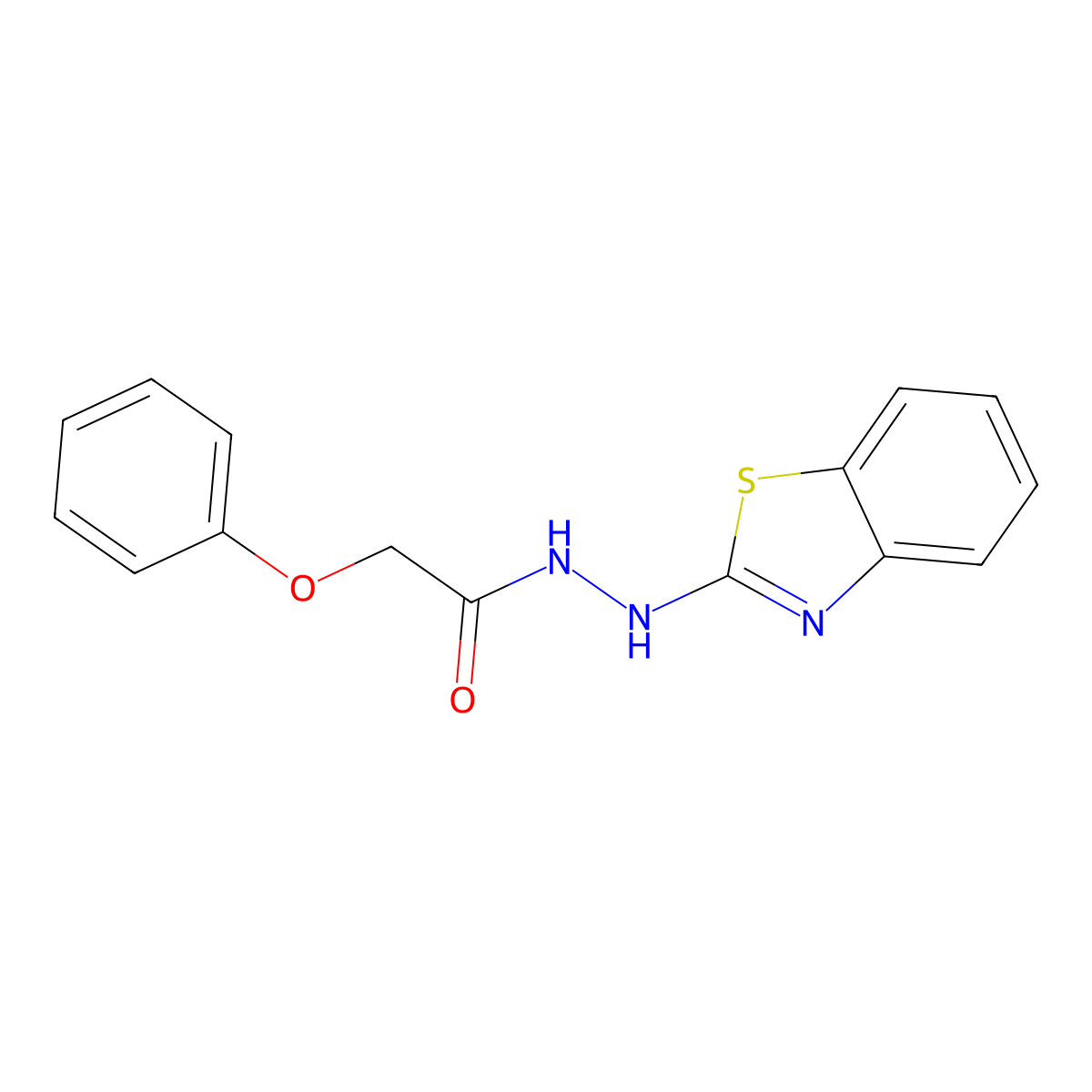 N'-(1,3-benzothiazol-2-yl)-2-phenoxyacetohydrazide molecular structure, CAS 375831-83-7