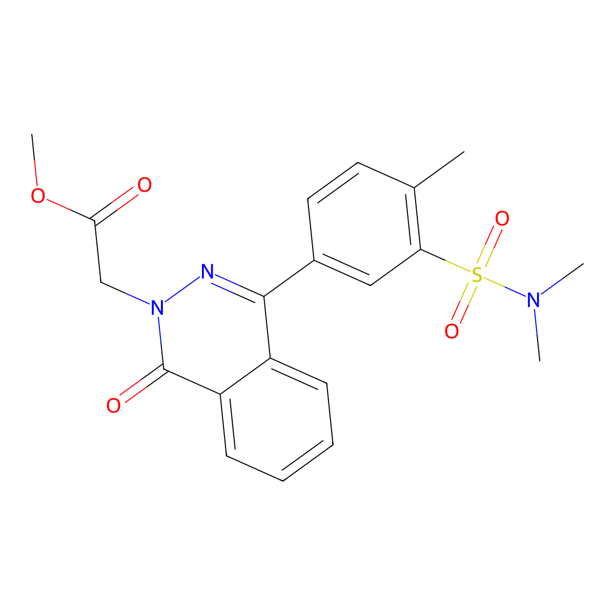 methyl {4-[3-(dimethylsulfamoyl)-4-methylphenyl]-1-oxophthalazin-2(1H)-yl}acetate molecular structure, CAS 375831-88-2
