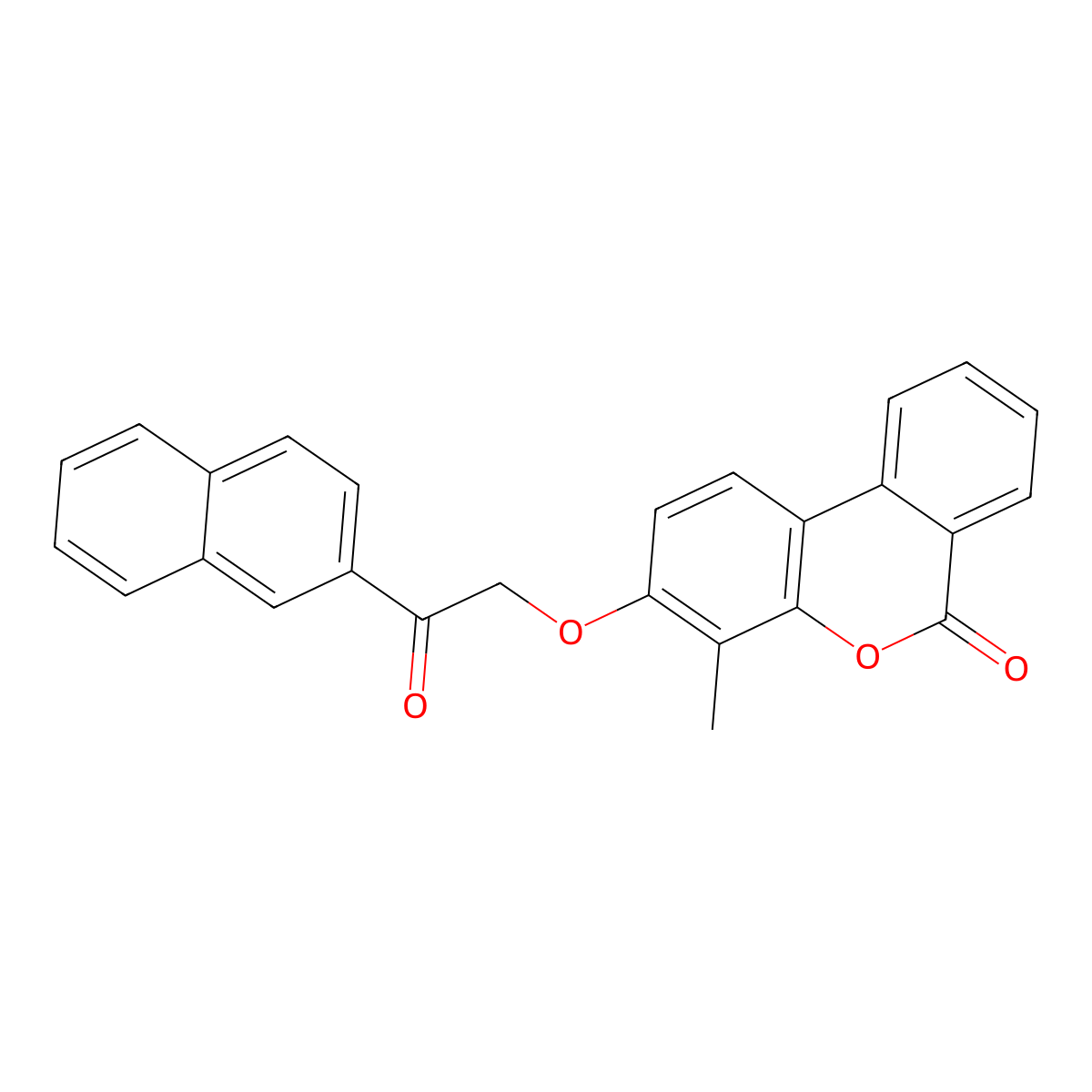 4-Methyl-3-(2-naphthalen-2-yl-2-oxoethoxy)benzo[c]chromen-6-one molecular structure, CAS 375832-15-8