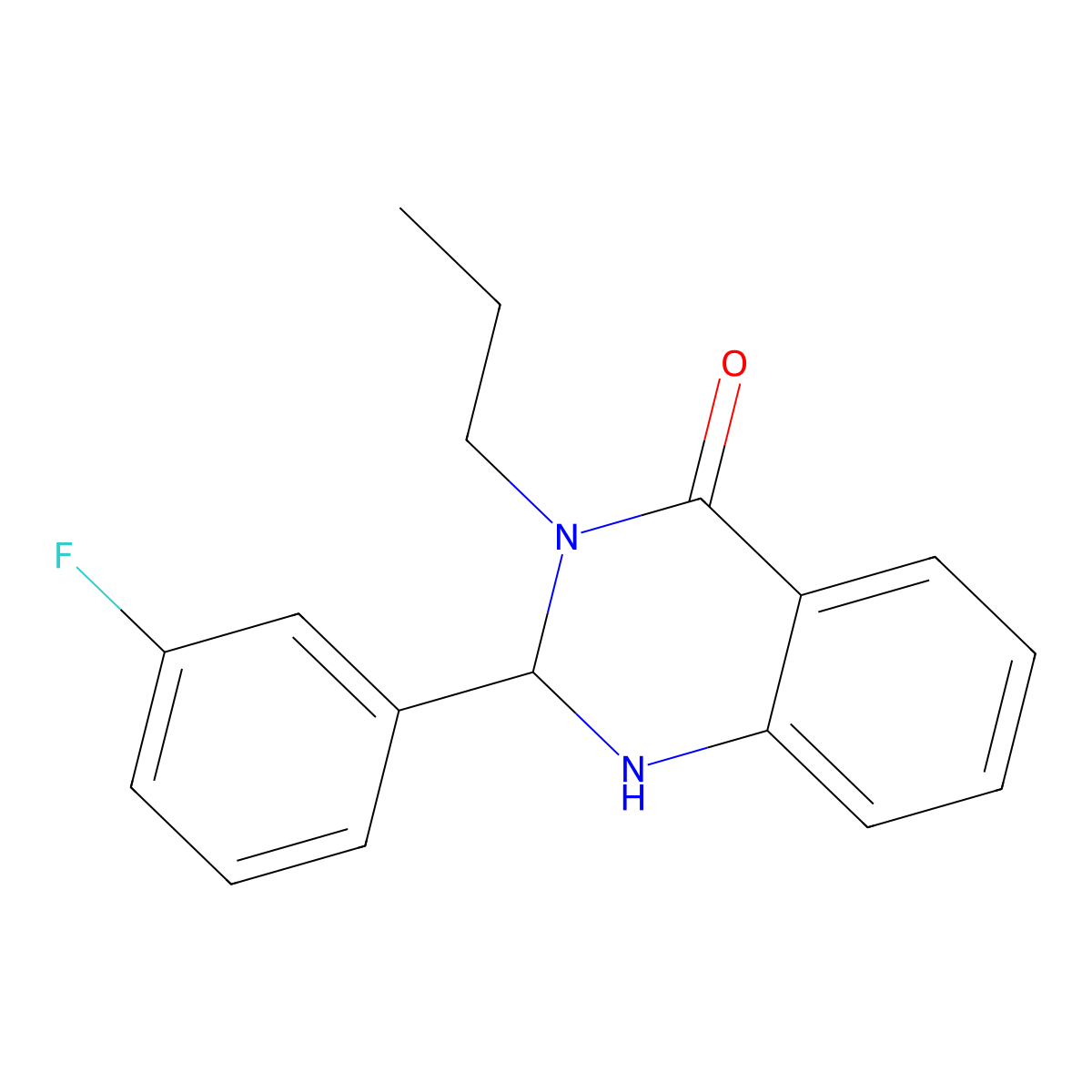 2-(3-Fluorophenyl)-3-propyl-1,2-dihydroquinazolin-4-one molecular structure, CAS 375832-24-9