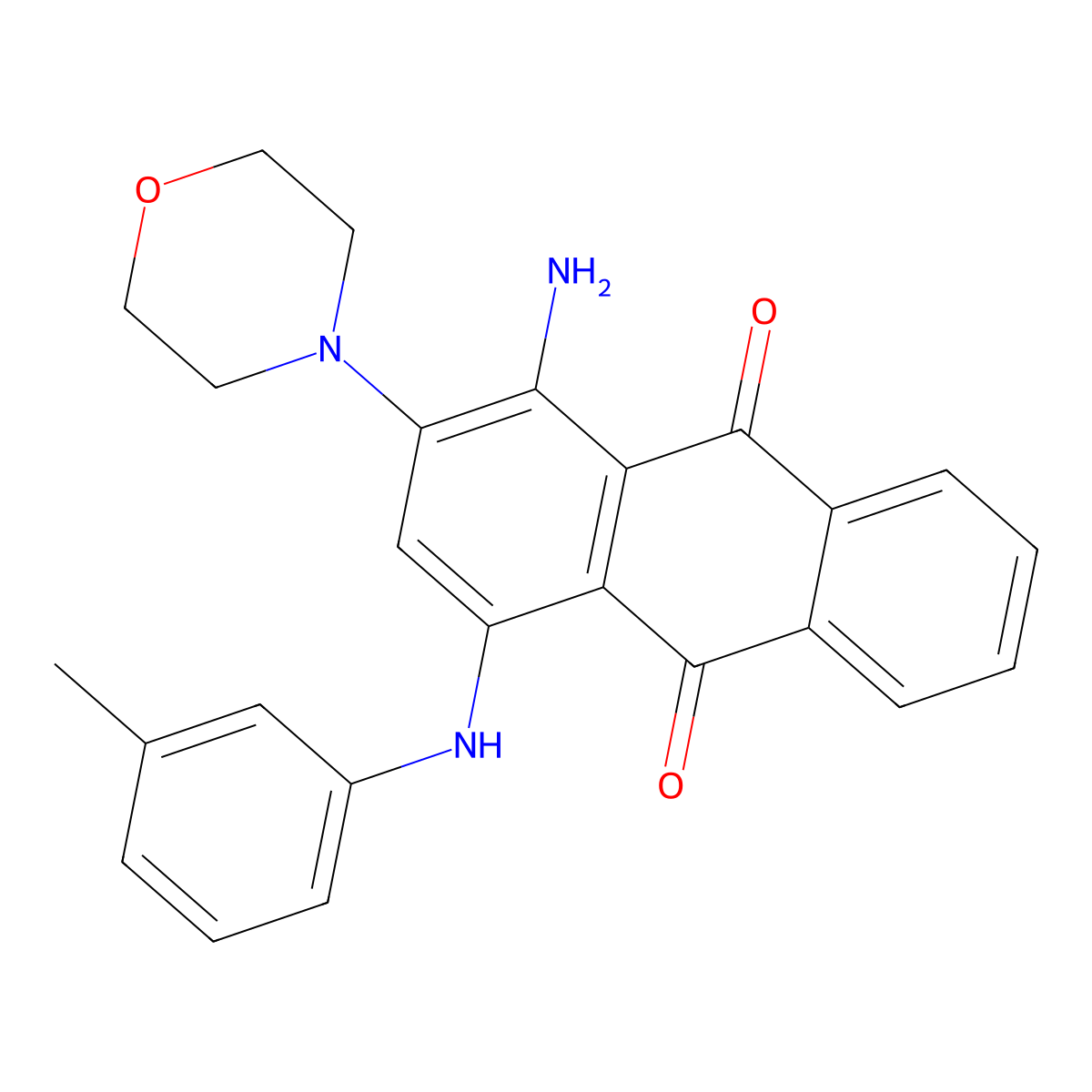 1-Amino-4-(3-methylanilino)-2-morpholin-4-ylanthracene-9,10-dione molecular structure, CAS 375832-58-9
