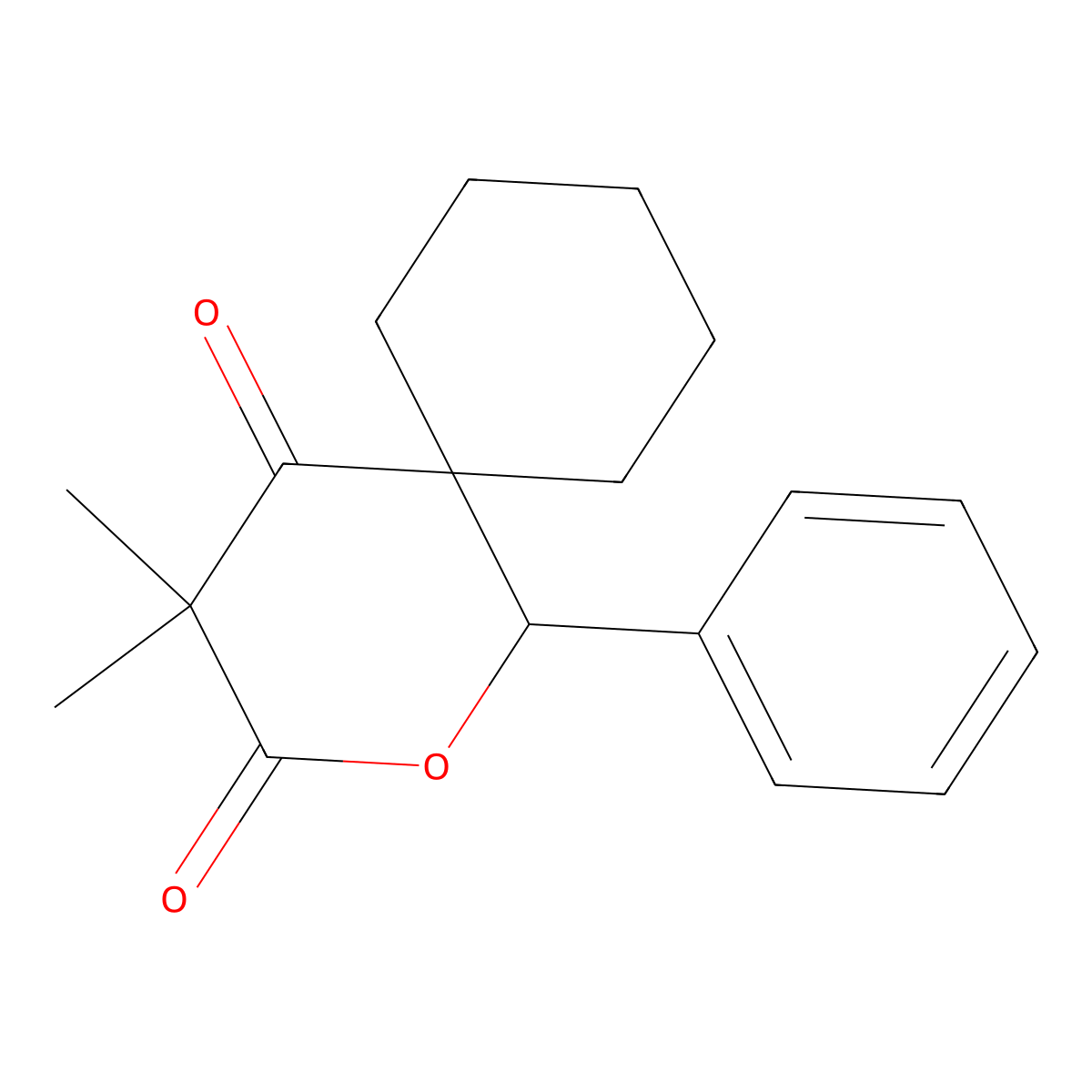 4,4-Dimethyl-1-phenyl-2-oxaspiro[5.5]undecane-3,5-dione molecular structure, CAS 375832-86-3