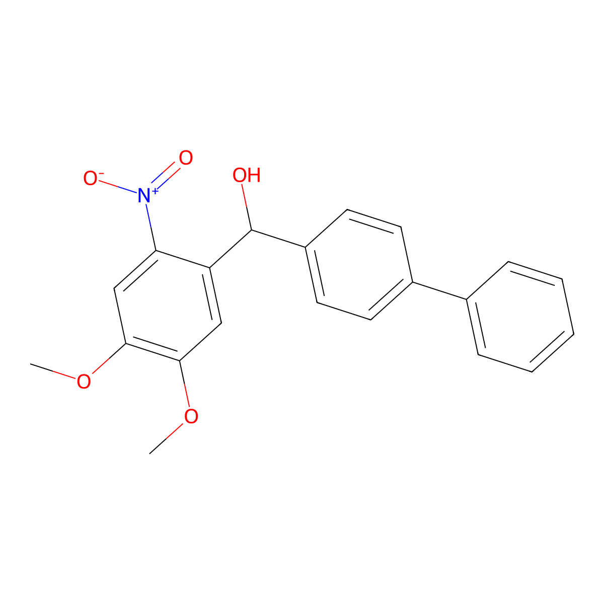 Biphenyl-4-yl(4,5-dimethoxy-2-nitrophenyl)methanol molecular structure, CAS 375833-03-7