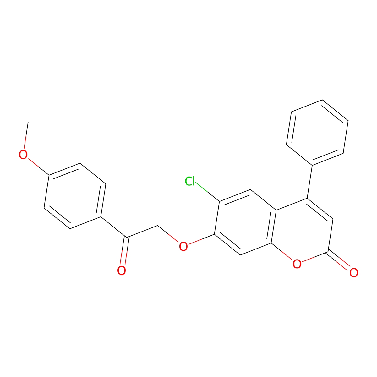 6-Chloro-7-[2-(4-methoxyphenyl)-2-oxoethoxy]-4-phenylchromen-2-one molecular structure, CAS 375833-41-3