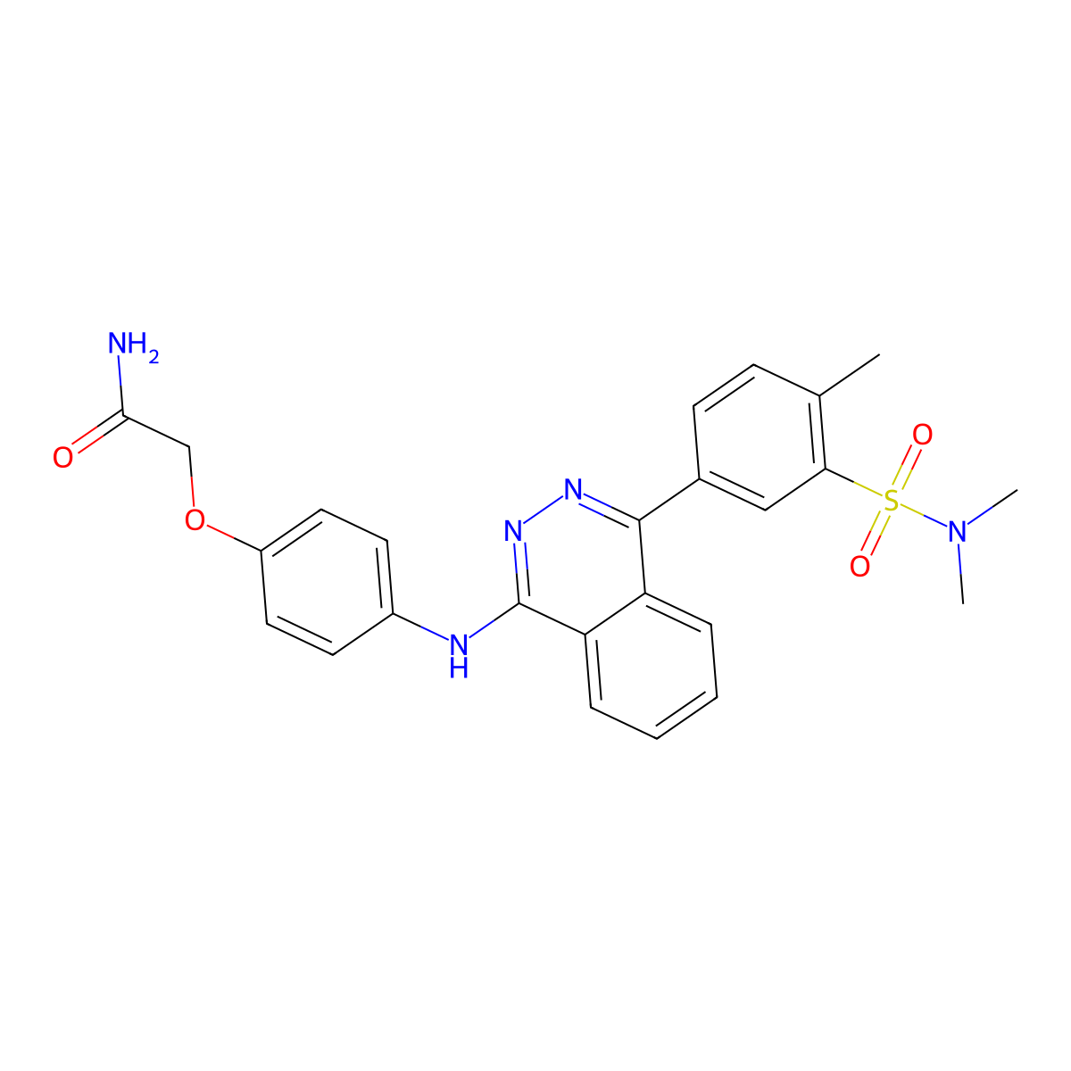 2-[4-({4-[3-(Dimethylsulfamoyl)-4-methylphenyl]phthalazin-1-yl}amino)phenoxy]acetamide molecular structure, CAS 375833-78-6