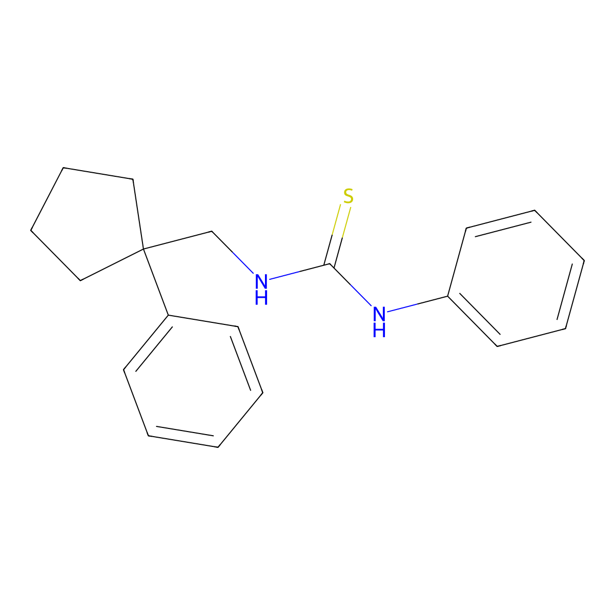 1-Phenyl-3-[(1-phenylcyclopentyl)methyl]thiourea molecular structure, CAS 375834-77-8