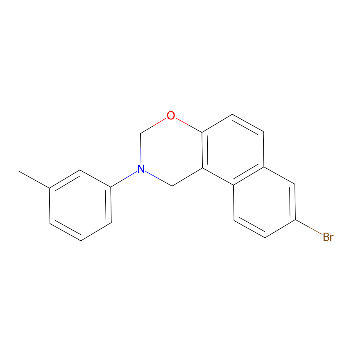 8-Bromo-2-(3-methylphenyl)-1,3-dihydrobenzo[f][1,3]benzoxazine molecular structure, CAS 375834-95-0