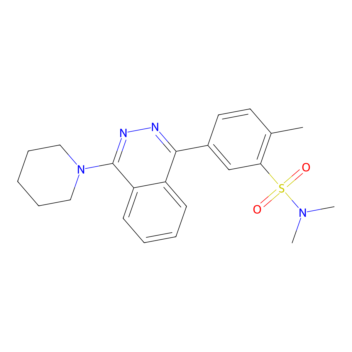 N,N,2-trimethyl-5-(4-piperidin-1-ylphthalazin-1-yl)benzenesulfonamide molecular structure, CAS 375835-26-0