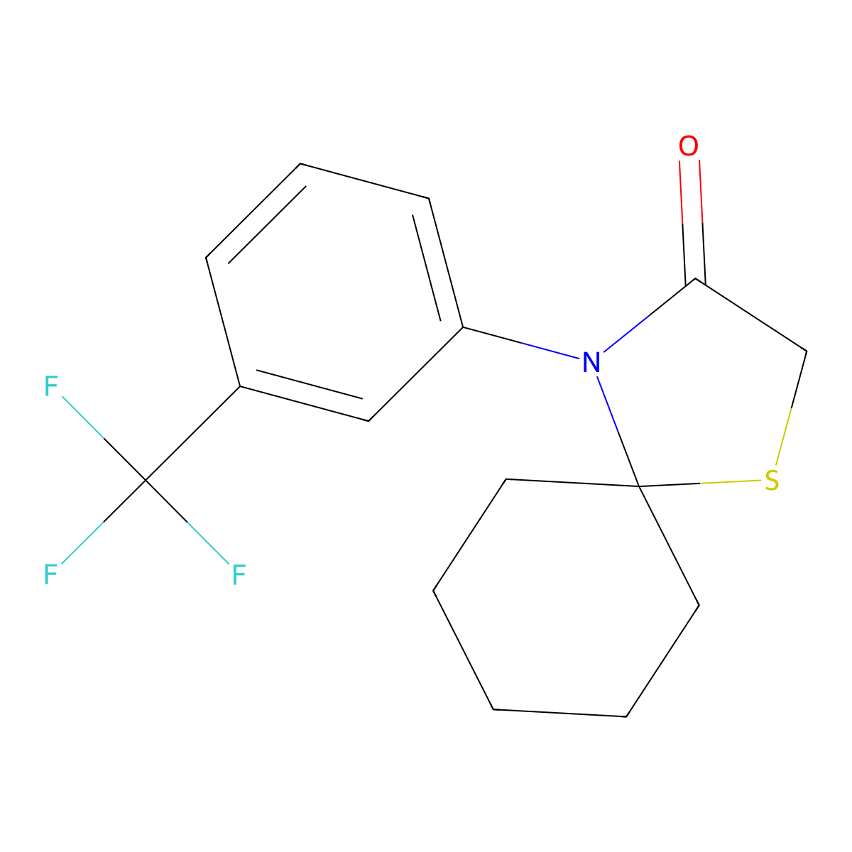 4-[3-(Trifluoromethyl)phenyl]-1-thia-4-azaspiro[4.5]decan-3-one molecular structure, CAS 375835-50-0
