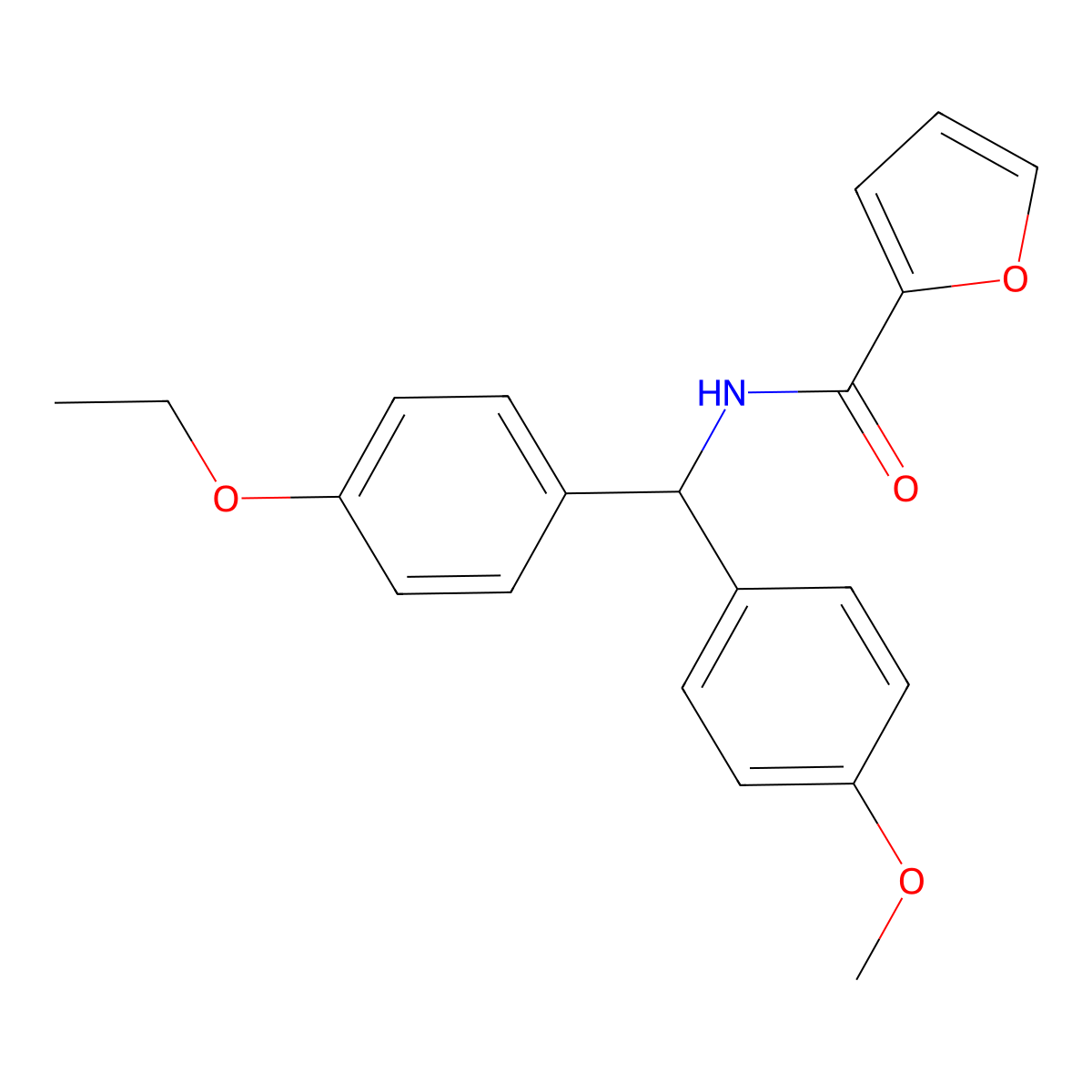 N-[(4-ethoxyphenyl)-(4-methoxyphenyl)methyl]furan-2-carboxamide molecular structure, CAS 375835-78-2