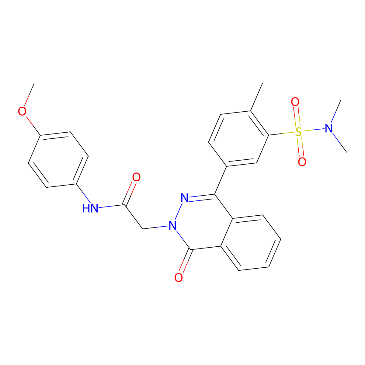 2-[4-[3-(dimethylsulfamoyl)-4-methylphenyl]-1-oxophthalazin-2-yl]-N-(4-methoxyphenyl)acetamide molecular structure, CAS 375836-04-7
