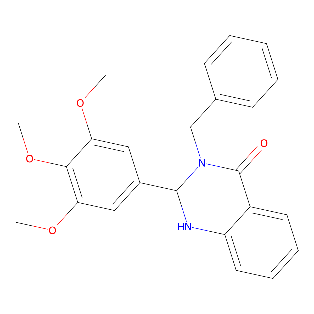 3-benzyl-2-(3,4,5-trimethoxyphenyl)-2,3-dihydroquinazolin-4(1H)-one molecular structure, CAS 375836-24-1