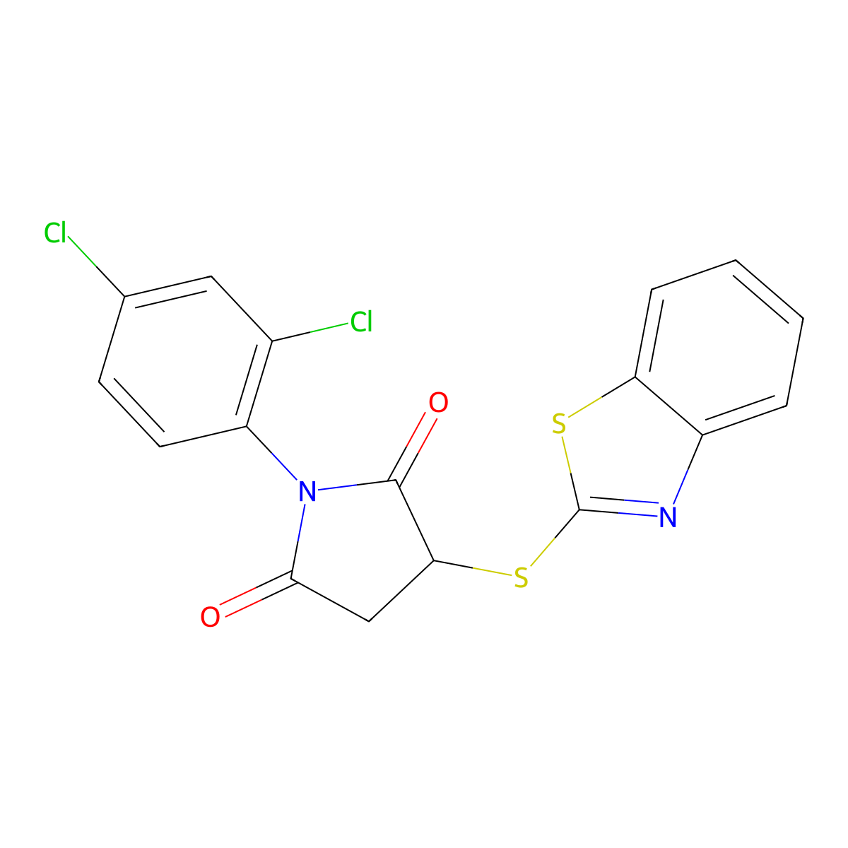 3-(1,3-Benzothiazol-2-ylsulfanyl)-1-(2,4-dichlorophenyl)pyrrolidine-2,5-dione molecular structure, CAS 375836-59-2