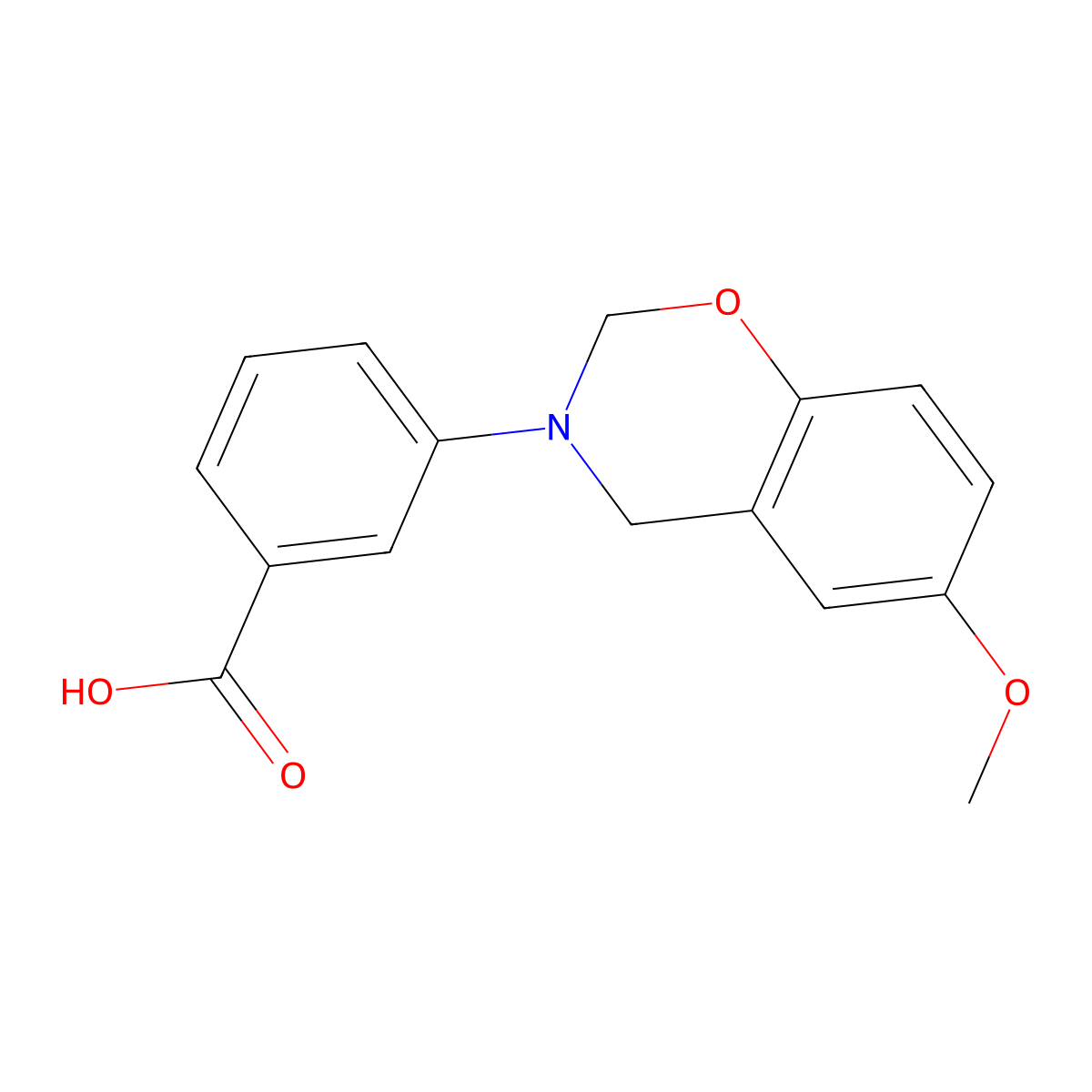 3-(6-methoxy-2H-1,3-benzoxazin-3(4H)-yl)benzoic acid molecular structure, CAS 375836-74-1