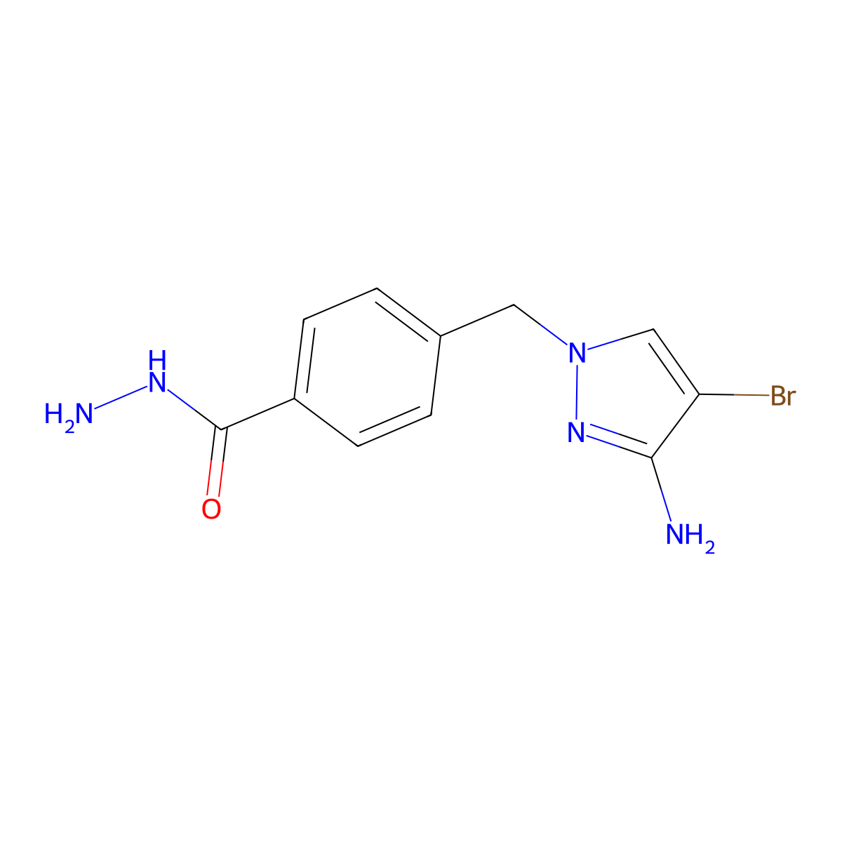 4-[(3-amino-4-bromo-1H-pyrazol-1-yl)methyl]benzohydrazide molecular structure, CAS 375837-72-2