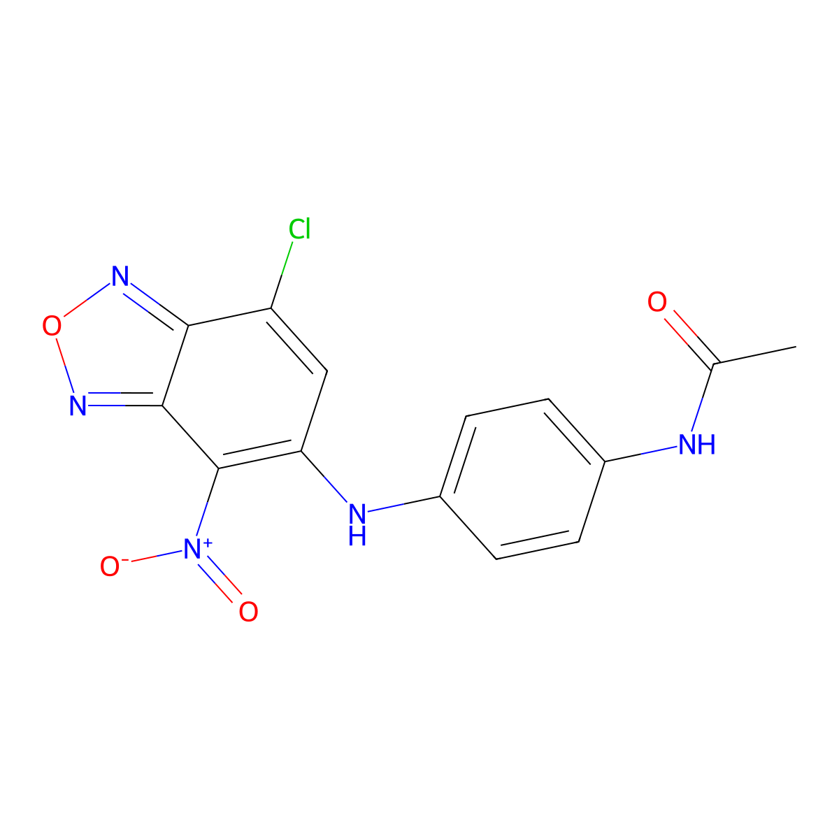 N-(4-((7-chloro-4-nitrobenzo[c][1,2,5]oxadiazol-5-yl)amino)phenyl)acetamide molecular structure, CAS 375837-77-7
