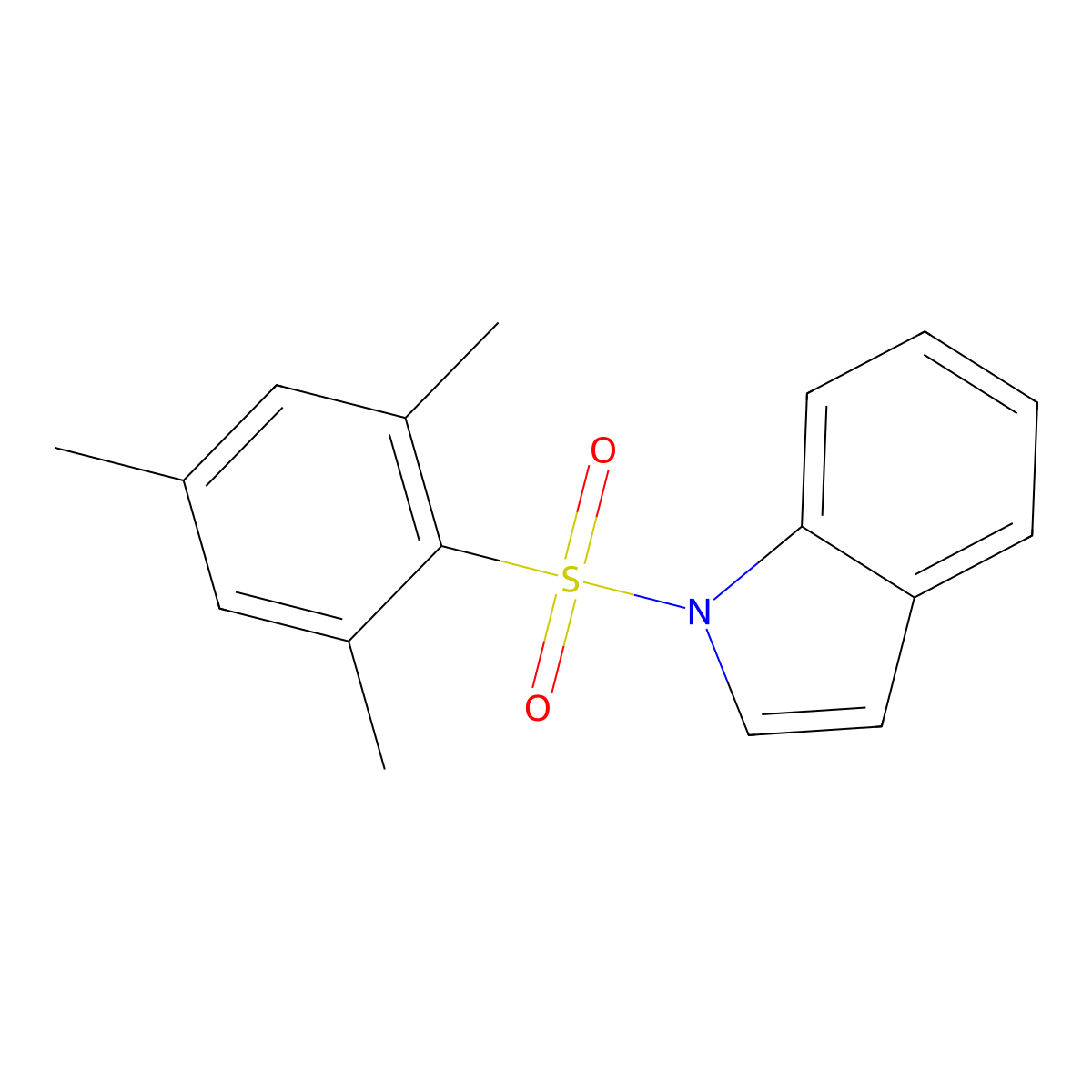 1-(2,4,6-Trimethylphenyl)sulfonylindole molecular structure, CAS 375837-81-3
