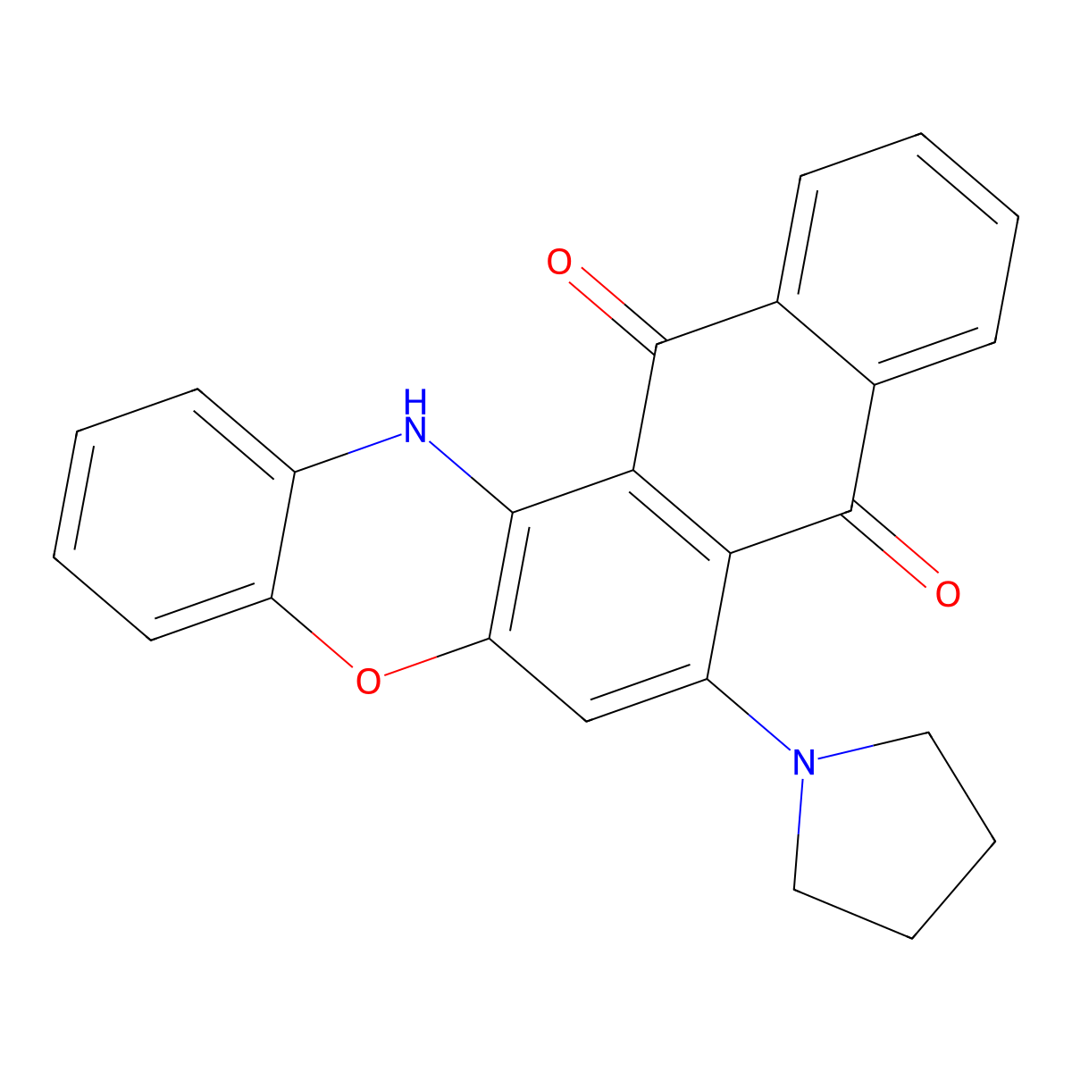 7-pyrrolidin-1-yl-14H-naphtho[3,2-a]phenoxazine-8,13-dione molecular structure, CAS 375839-44-4