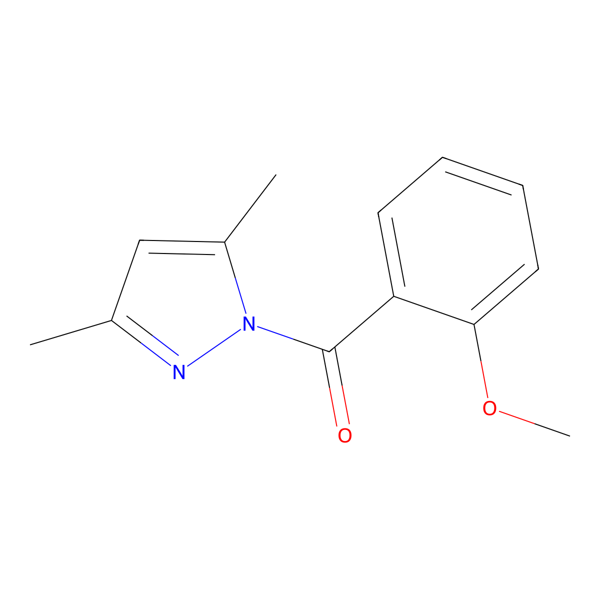 (3,5-Dimethylpyrazol-1-yl)-(2-methoxyphenyl)methanone molecular structure, CAS 375839-62-6