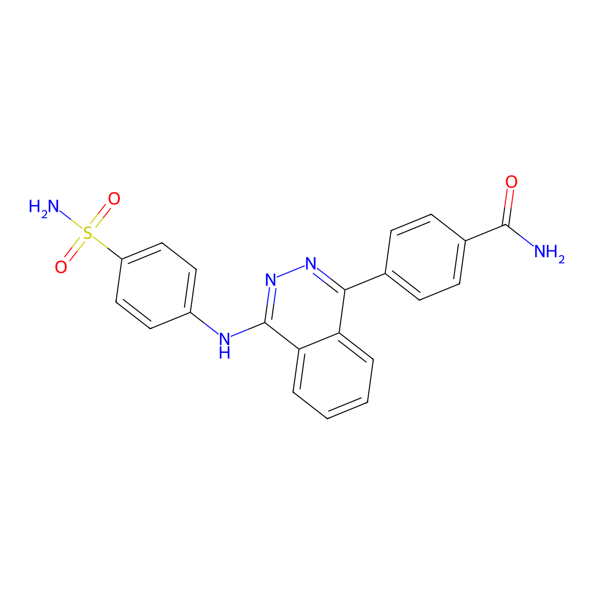 4-[4-(4-Sulfamoyl-phenylamino)-phthalazin-1-yl]-benzamide molecular structure, CAS 375840-32-7