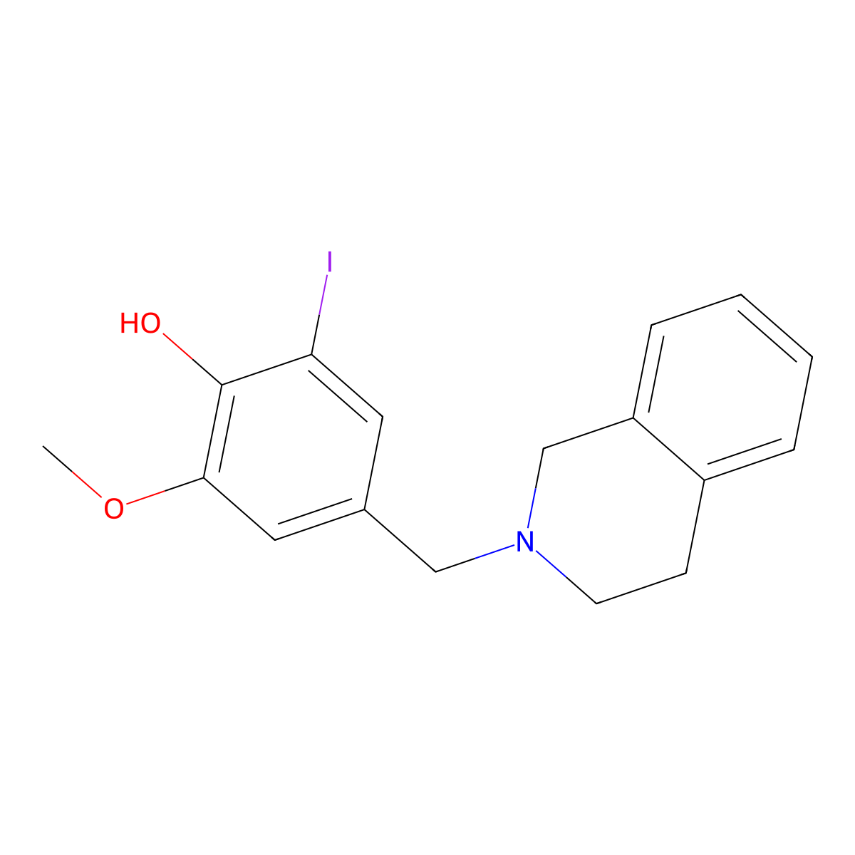 4-(3,4-dihydro-1H-isoquinolin-2-ylmethyl)-2-iodo-6-methoxyphenol molecular structure, CAS 375840-43-0