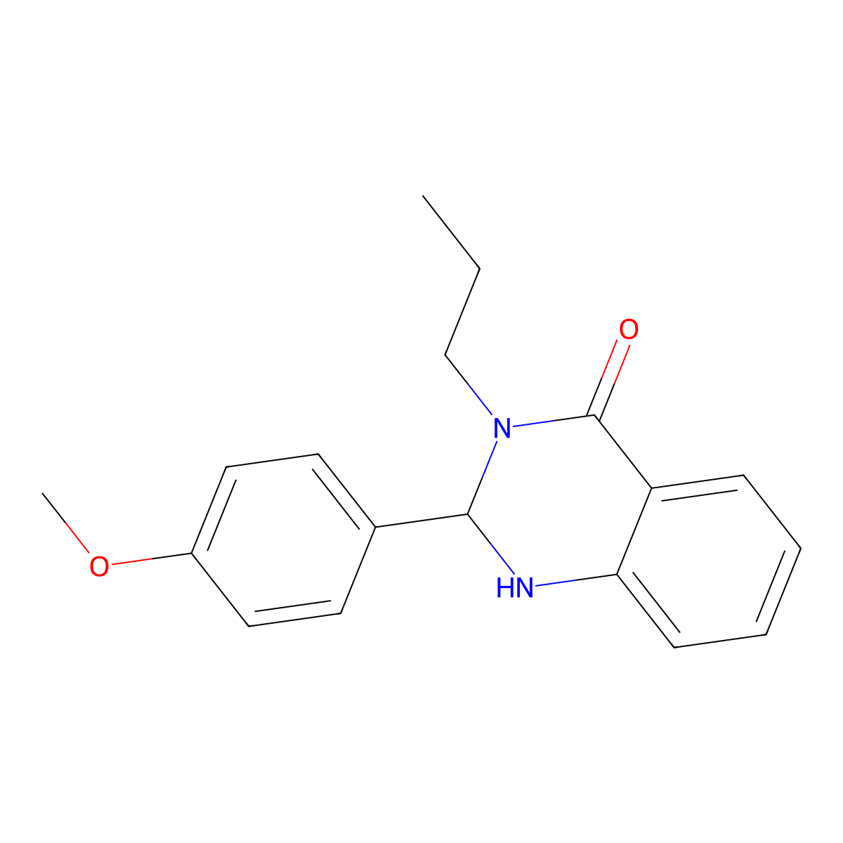 2-(4-methoxyphenyl)-3-propyl-2,3-dihydroquinazolin-4(1H)-one molecular structure, CAS 375840-72-5