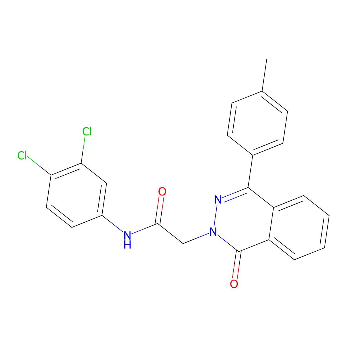 N-(3,4-dichlorophenyl)-2-[4-(4-methylphenyl)-1-oxophthalazin-2-yl]acetamide molecular structure, CAS 375840-86-1