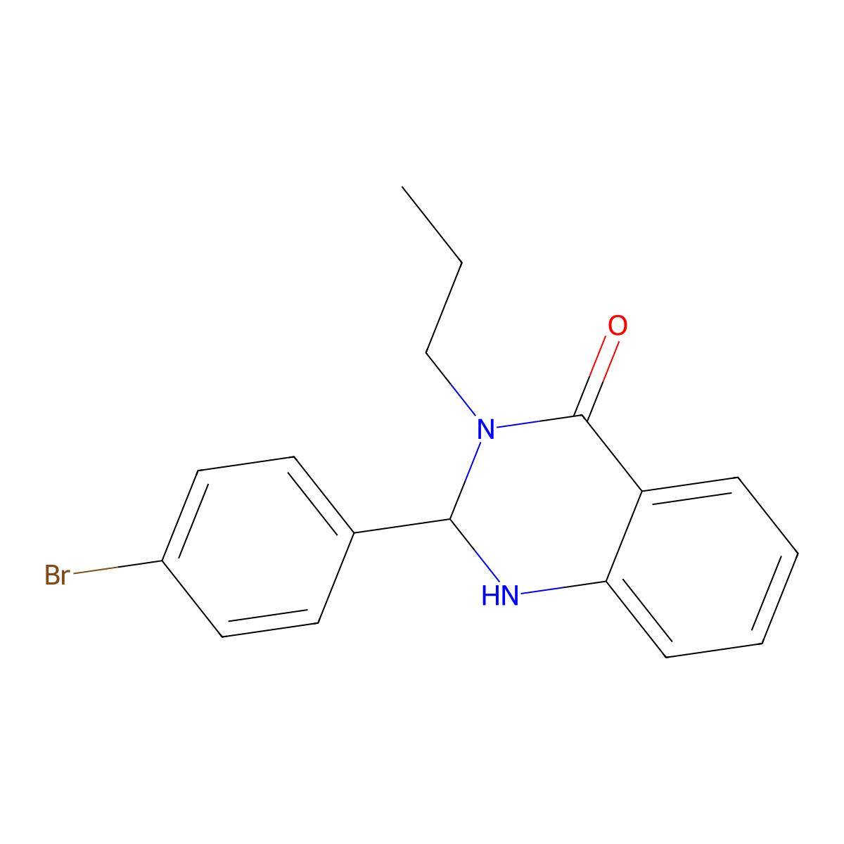 2-(4-Bromophenyl)-3-propyl-1,2-dihydroquinazolin-4-one molecular structure, CAS 375841-01-3