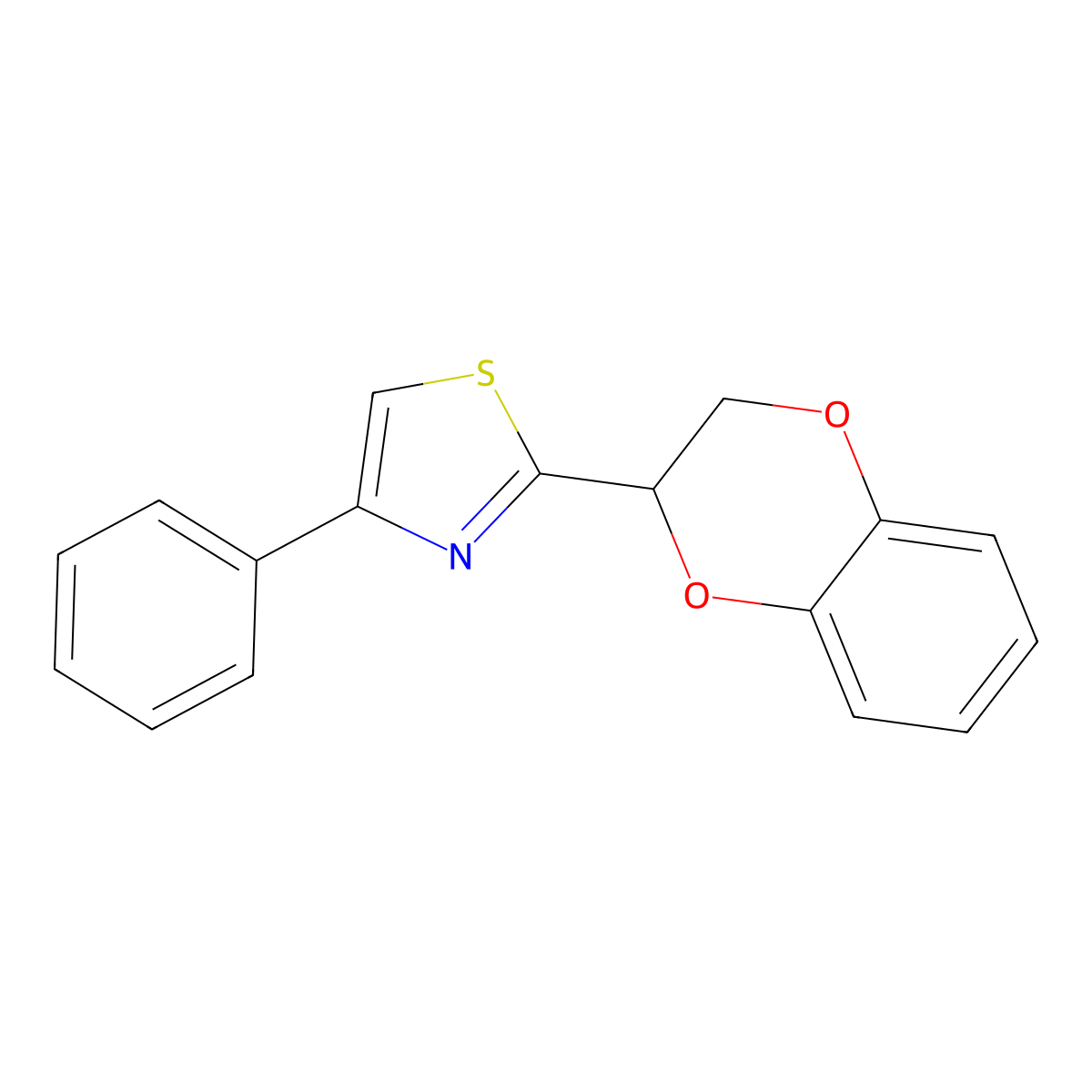 2-(2,3-Dihydro-1,4-benzodioxin-3-yl)-4-phenyl-1,3-thiazole molecular structure, CAS 375841-30-8