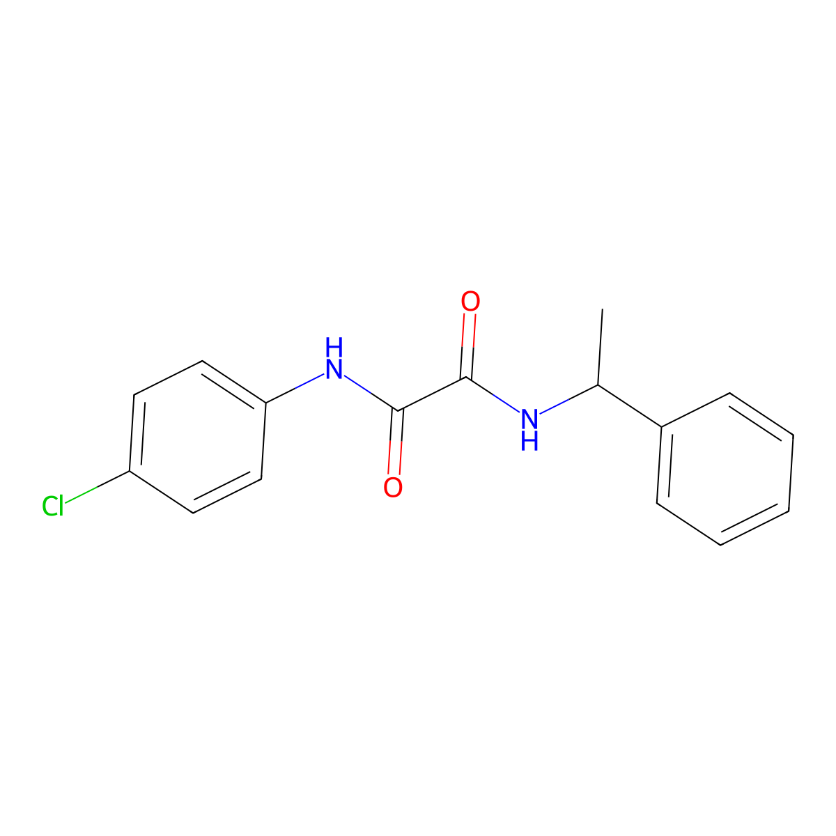 N-(4-chlorophenyl)-N'-(1-phenylethyl)oxamide molecular structure, CAS 375841-33-1